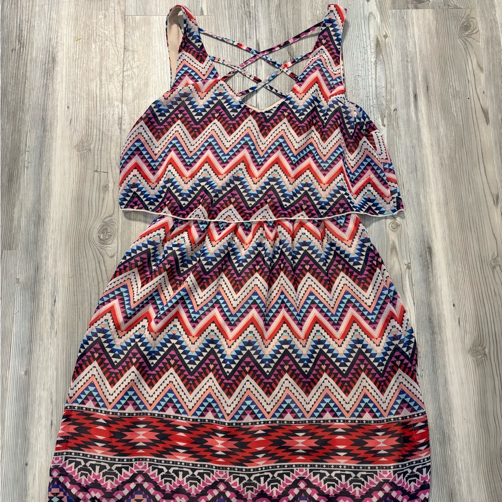 Colorful Zigzag Patterned Dress - image 2
